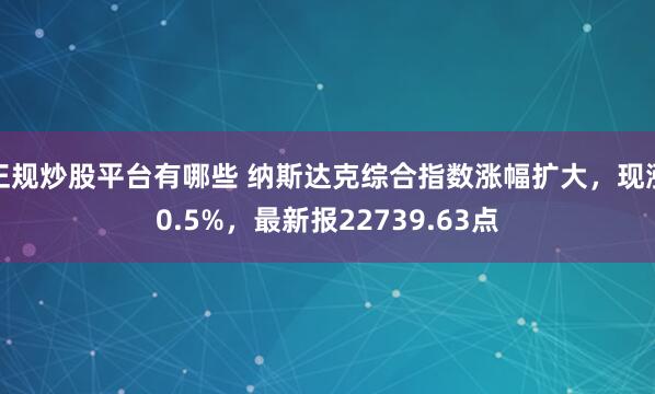 正规炒股平台有哪些 纳斯达克综合指数涨幅扩大，现涨0.5%，最新报22739.63点