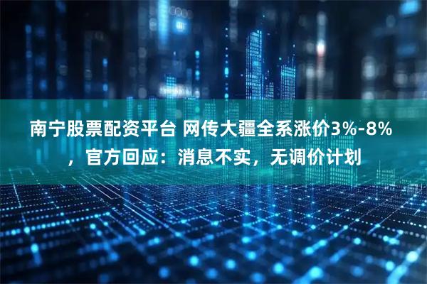 南宁股票配资平台 网传大疆全系涨价3%-8% ，官方回应：消息不实，无调价计划